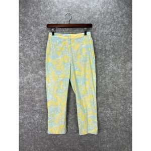 Vintage Lilly Pulitzer Pants Womens 2 Junkanoo Safari Yellow Animal Print Capri